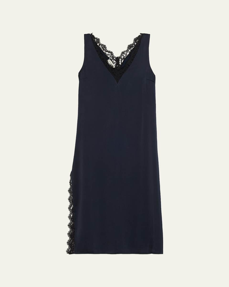 Lia Lace-Trim Slip Dress